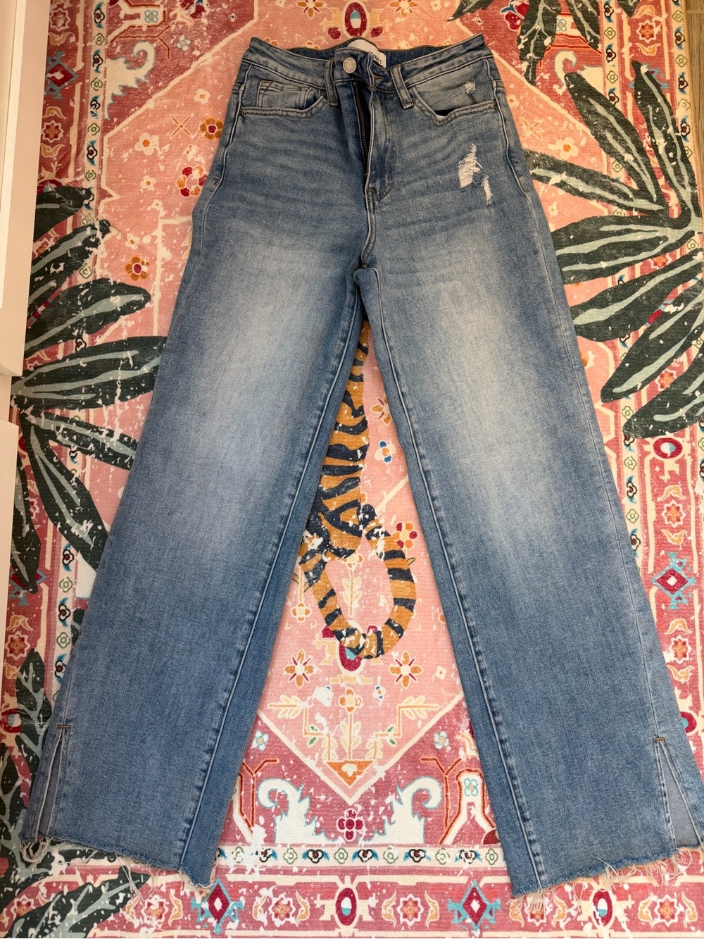 High-Rise Wide-Leg Flare Jeans in Light Blue